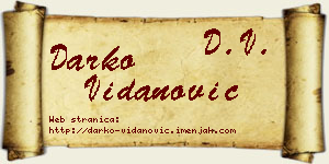 Darko Vidanović vizit kartica